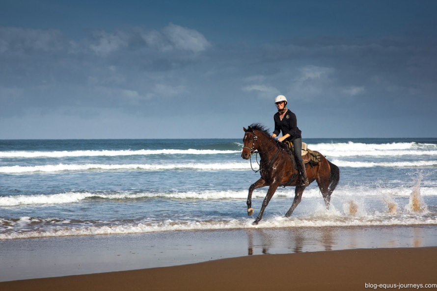 Beach riding along the Wild Coast, South Africa