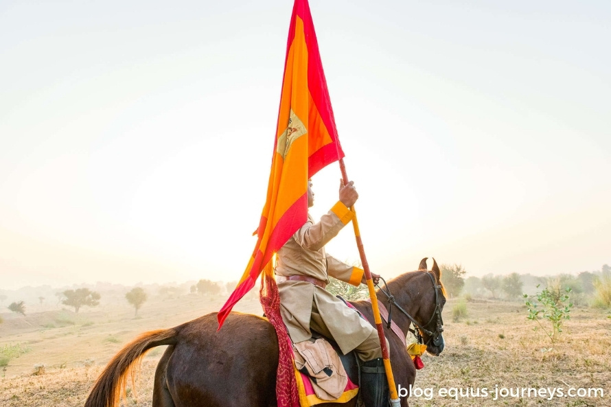 Man riding a Marwari horse