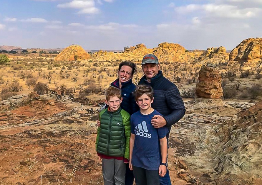 Louise and family in Mashatu, Botswana