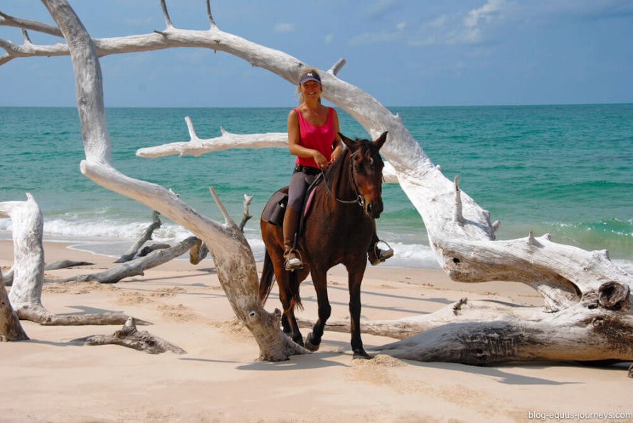 Riding along the pristine beaches of Mozambique