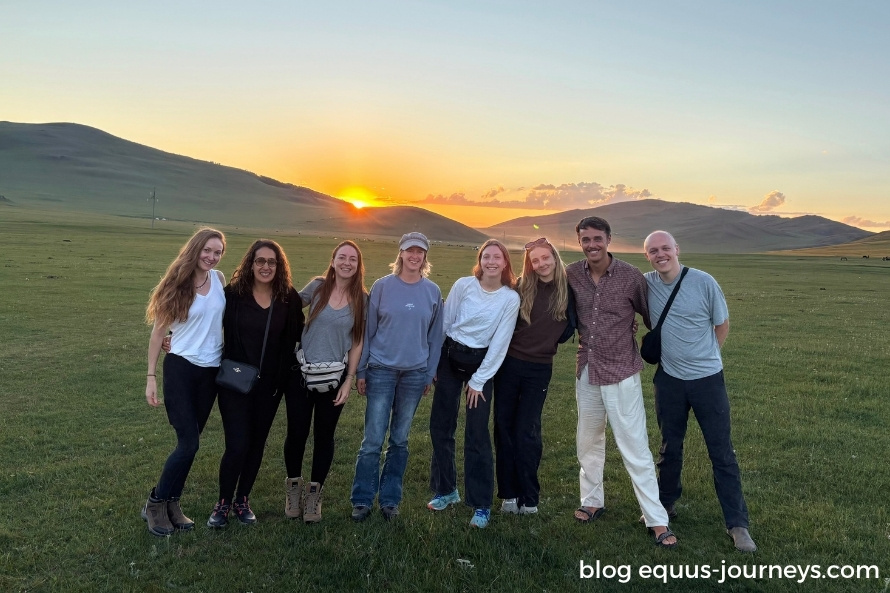 Sunset photo with the riding group
