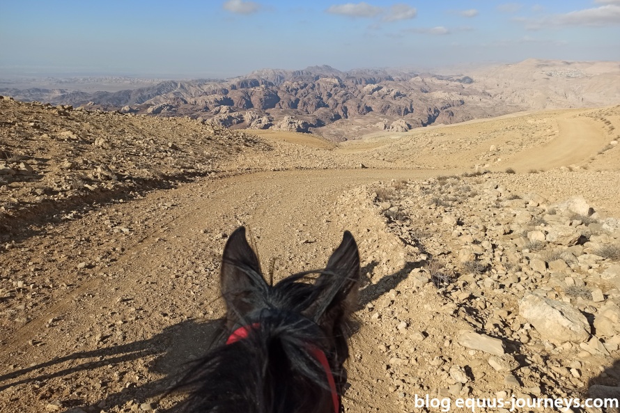 Riding in the mountains near Petra in Jordan