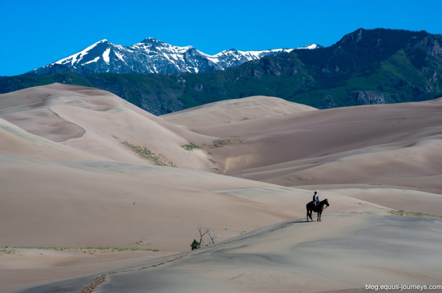 Trail riding in the Sand Dunes national park near Zapata Ranch